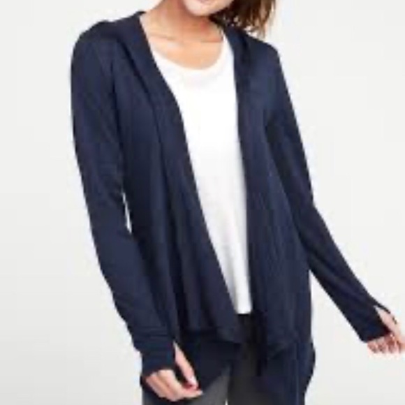 Old Navy Tops - Activewear Cardigan Hoodie Navy Blue Medium  NEW!